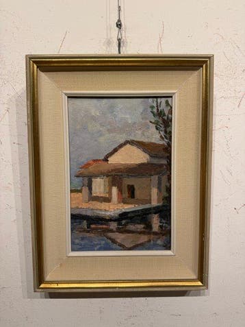 Italiaanse school (XX) - Cascinale sul Fiume, Antiek en Kunst