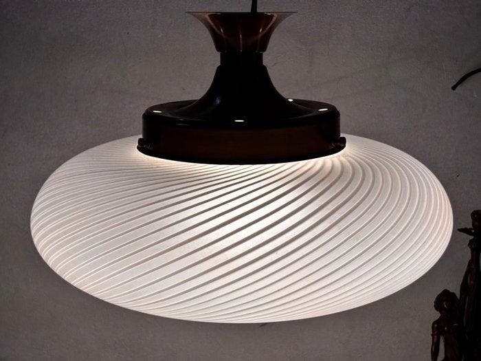 Plafondlamp - Glas, Metaal - Art Deco, Antiek en Kunst, Curiosa en Brocante