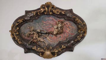 École française - haut-relief - L’Ascension du Prophète Élie