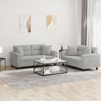 vidaXL 2-delige Loungeset met kussens microvezelstof, Verzenden, Nieuw