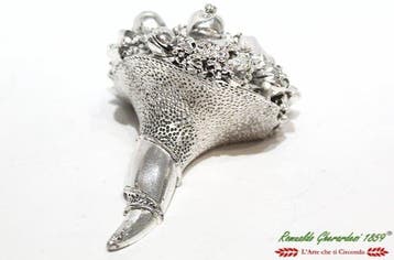 Mida Argenti lastra argento - sculptuur, Cornucopia - 6 cm -