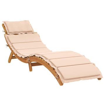 vidaXL Ligbed Massief Acacia Hout Beige, Verzenden, Nieuw
