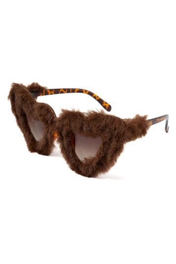 KIMU® Hartjes Bont Zonnebril Bruin Montuur Kunststof Bruine, Ophalen of Verzenden