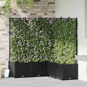 vidaXL Plantenbak 5 st Zwart 120 x 120 x 143 cm PP, Verzenden, Nieuw
