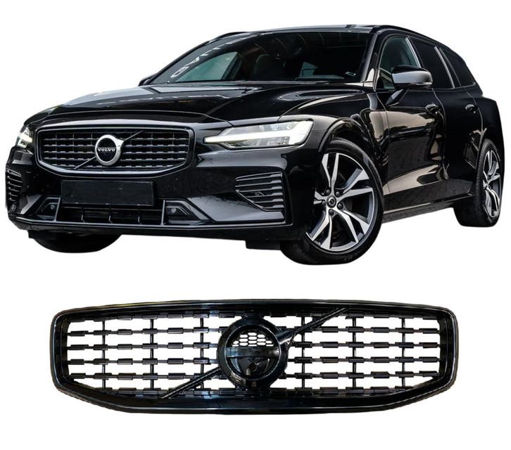 Grill | Volvo v60/S60 | 2019+ | R-design look | glanzend zwa, Auto-onderdelen, Carrosserie, Nieuw, Volvo, Verzenden