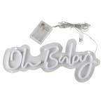 Witte Neon Lamp Oh Baby 34cm, Verzenden, Nieuw