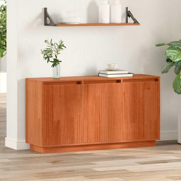 vidaXL Dressoir Bruin Eiken 111 x 34 x 60 cm Massief, Verzenden, Nieuw