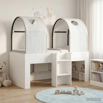 vidaXL Bed met Tunnel 3 st Wit Bewerkt hout, Verzenden