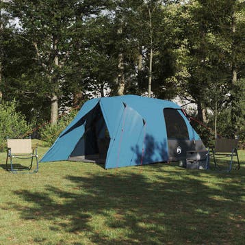 vidaXL Dome Tent 4-Persoon 4-persoons Blauw, Caravans en Kamperen, Verzenden, Nieuw