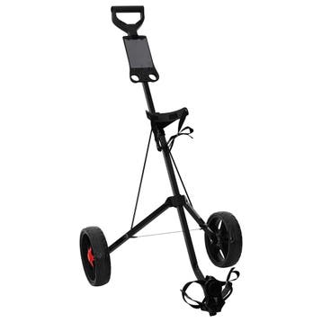 vidaXL Golf Trolley Zwart IJzer Opvouwbaar, Verzenden, Nieuw