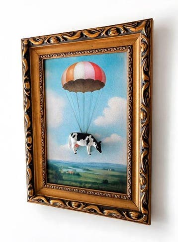 DKT Nando - Cow Heaven - Original Framed 3D Object