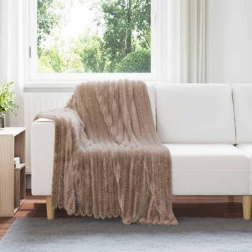 vidaXL plaid Camel 150 x 130 cm 0.45 kg Fleece, Maison & Meubles, Verzenden