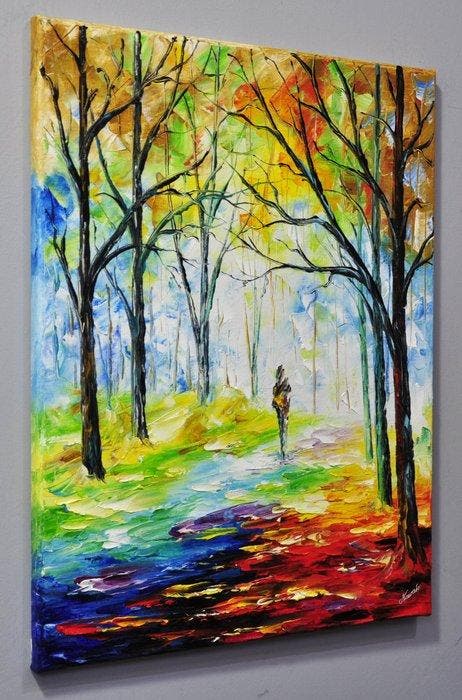 Olga Nowak (1956) - A Relaxing Walk, Antiquités & Art, Art | Peinture | Classique