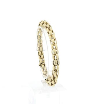 Gouden Meshschakel armband (Schakelarmband), Ophalen of Verzenden, Gebruikt, Goud, Goud