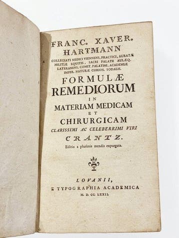 Franc. Xaver. Hartmann - Formulæ Remediorum in Materiam
