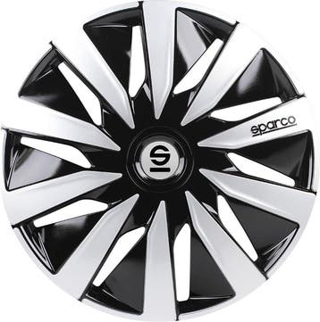 Sparco Wieldoppen Lazio 15 inch - Zwart/Zilver, Verzenden, Zo goed als nieuw