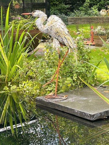 sculptuur, Schitterende reiger - 86.5 cm - IJzer