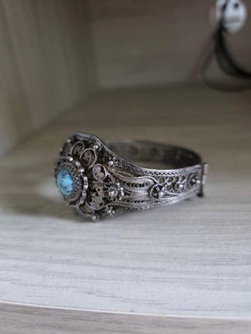 Turquoise - Argent - Bracelet - Bracelet fait main