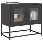 vidaXL Tv-meubel 68x39x60,5 cm koudgewalst staal zwart, Verzenden, Nieuw