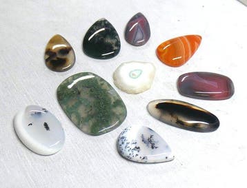 Set van prachtige 100% natuurlijke agaten Cabochon- 62.2 g -, Verzamelen