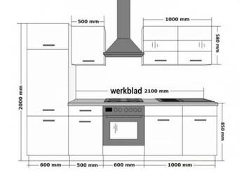 Complete Keukenblok + Werkblad 270 x 200 x 60cm, Nieuw, Grijs, Hout, Enkelwandige keuken