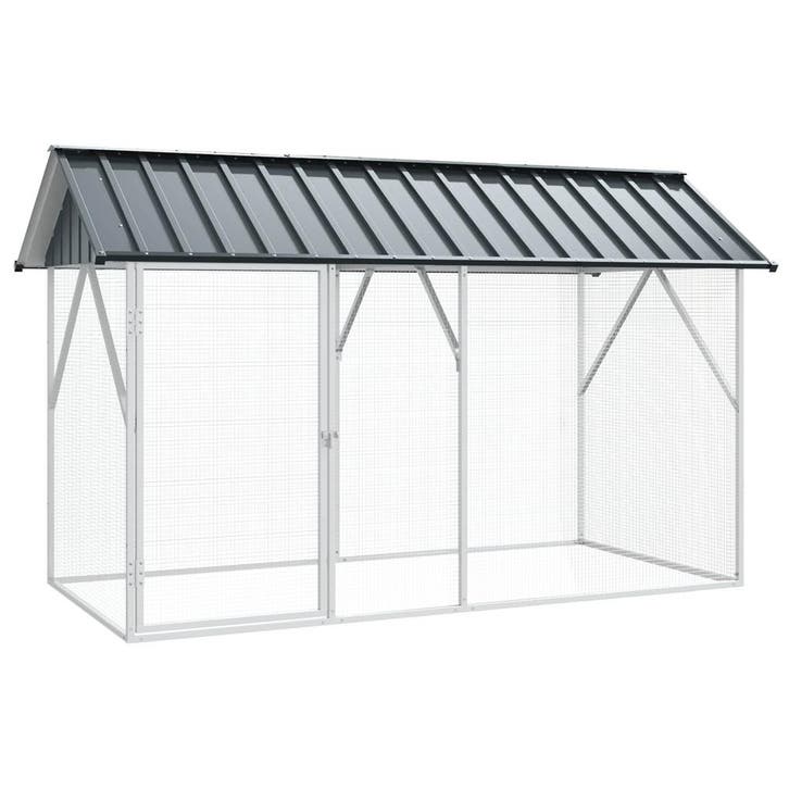 vidaXL Vogelkooi Antraciet 227 x 112 x 141 cm, Animaux & Accessoires, Oiseaux | Accessoires, Envoi