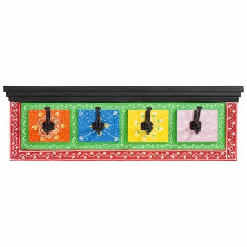 vidaXL Kapstok Zwart 80 x 25 x 2 cm Massief Mango Hout, Verzenden