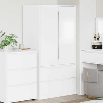 vidaXL Kledingkast met lade Wit 79,5 x 49 x 156 cm, Verzenden