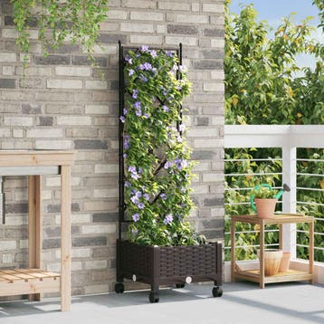 vidaXL Tuinsteker met schutting en wielen Bruin 40 x 40 x, Verzenden, Nieuw
