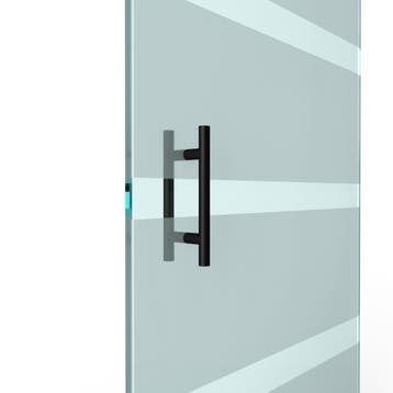T-greep voor glazen deur ø 25mm - L: 300x200mm - Zwart, Doe-het-zelf en Bouw, Deuren en Vliegenramen, Verzenden, Nieuw