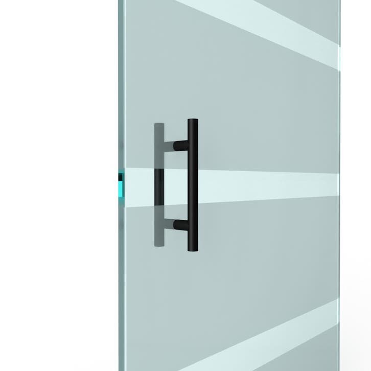 T-greep voor glazen deur ø 25mm - L: 300x200mm - Zwart, Doe-het-zelf en Bouw, Deuren en Vliegenramen, Nieuw, Verzenden