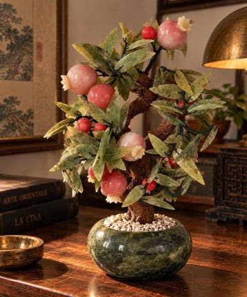 Arbre décoratif chinois vintage – Bonsai avec des grenades