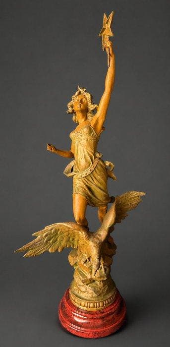 sculptuur, Art Nouveau statue - Star - 68 cm - Zamak, Antiquités & Art