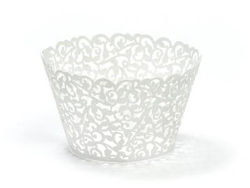 Cupcake Vormpjes Wit 8,5cm 10st, Verzenden