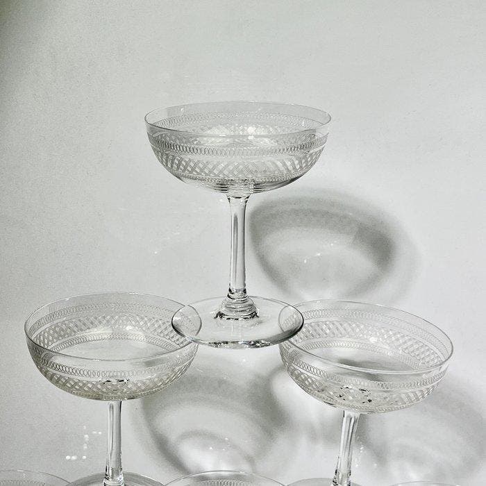 Drinkset (6) - Belle Epoque - fijn handgemaakt - Kristal -, Antiek en Kunst, Antiek | Meubels | Tafels