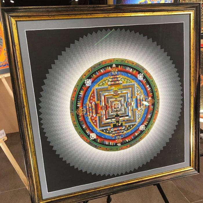 80 cm - 24 Kt Gold Details, Framed with Museum Glass - Large, Antiek en Kunst, Kunst | Designobjecten