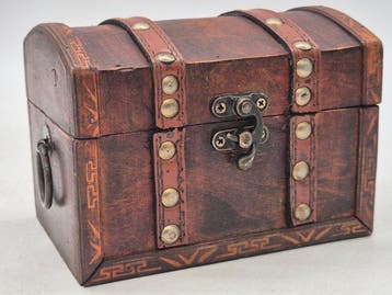 Kist - Decoratieve schatkist – houten schatkist met metalen