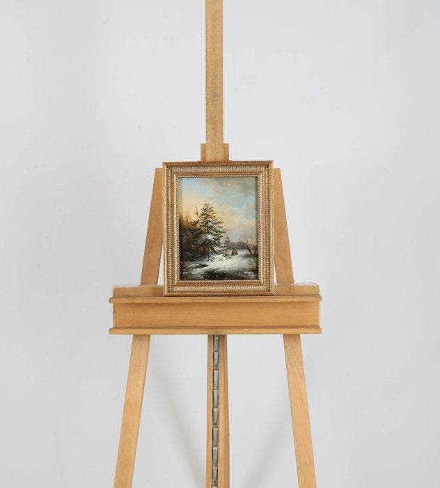 Jacob Jan Coenraad Spohler (1837-1923) - Winterlandschap, Antiquités & Art, Art | Peinture | Classique