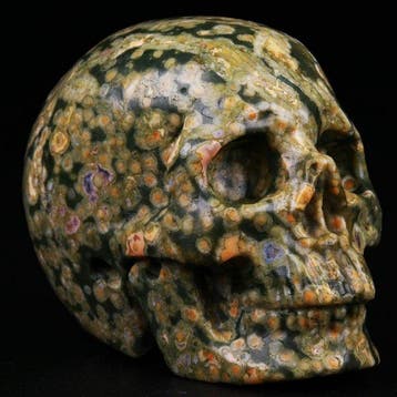 80,00 g 5,10 × 3,90 cm Jaspe crâne de la forêt tropicale