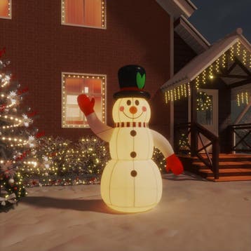 vidaXL Sneeuwpop opblaasbaar met LEDs 120 cm, Diversen, Verzenden, Nieuw