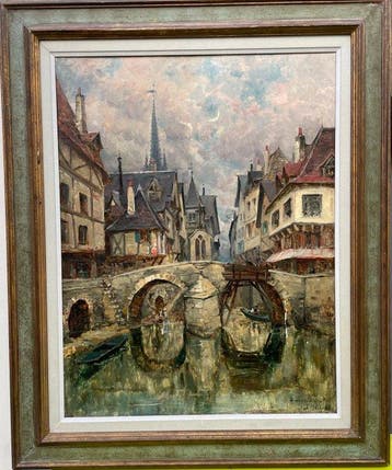 Joannès Drevet (1854 - 1940) - Paysage - Maisons à