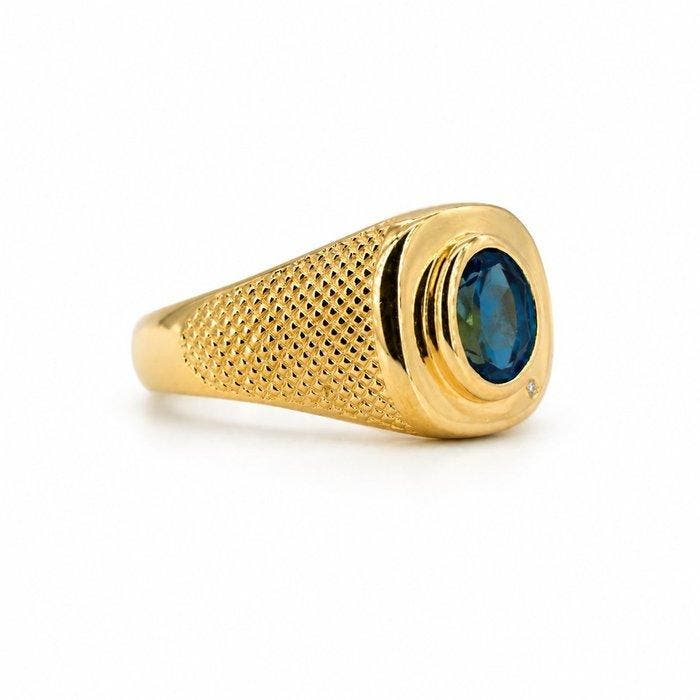 Sans prix de réserve - Bague Plaqué or Topaze - Diamant -, Bijoux, Sacs & Beauté, Bagues