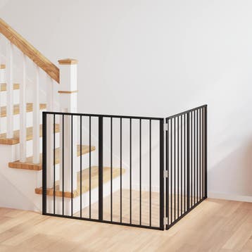 vidaXL Hondendeur 2 st Zwart 100 x 80 cm Gegalvaniseerd, Dieren en Toebehoren, Verzenden, Nieuw
