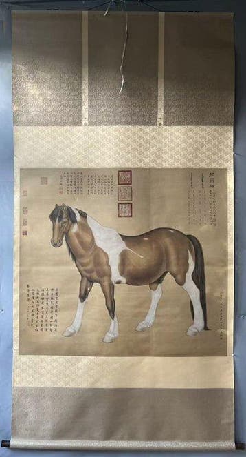 INK AND COLOR ON SILK PAINTING - Attributed to -