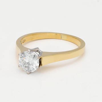Ring - 18 karaat Geel goud Diamant (Natuurlijk) - Solitair, Nieuw