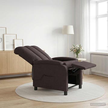vidaXL Massage Relaxstoel Donkerbruin Stof, Verzenden, Nieuw