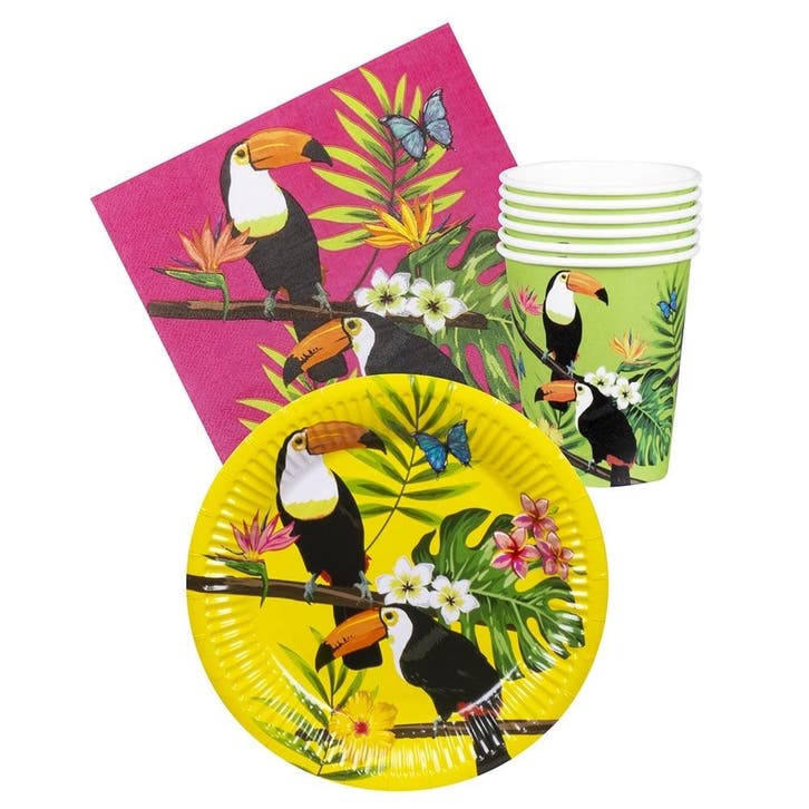 Toekan Tafelset 24 delig, Hobby en Vrije tijd, Feestartikelen, Nieuw, Verzenden