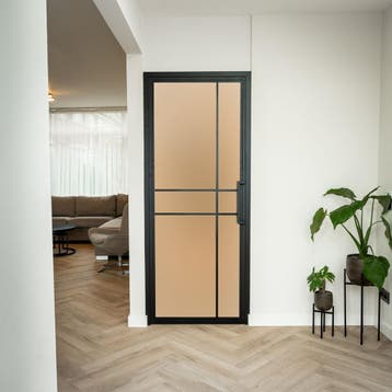 Stalen Binnendeur - Zwart - 6 Vlaks - Mat glas - Luxe design, Binnendeur
