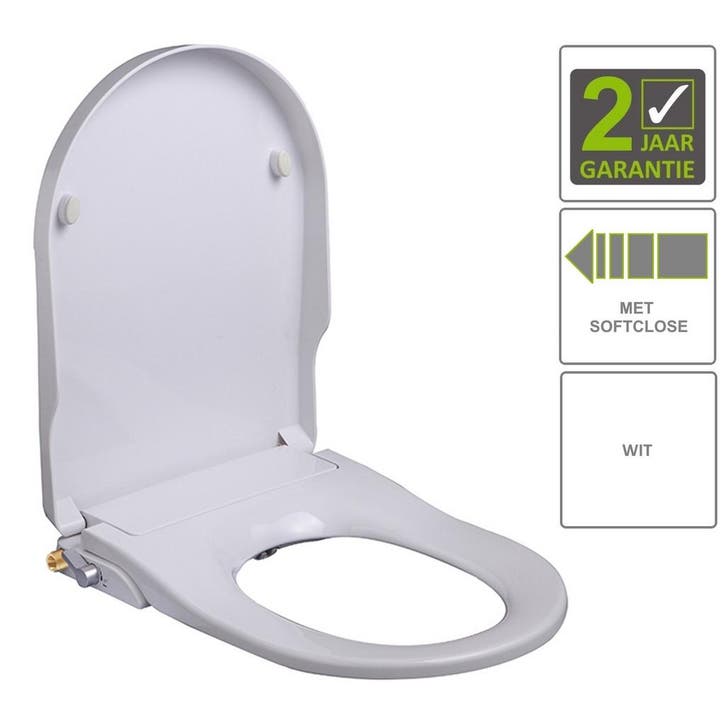 BWS Douche WC Zitting Luxe Stroomloos Met Sproeier Wit, Bricolage & Construction, Sanitaire, Enlèvement ou Envoi