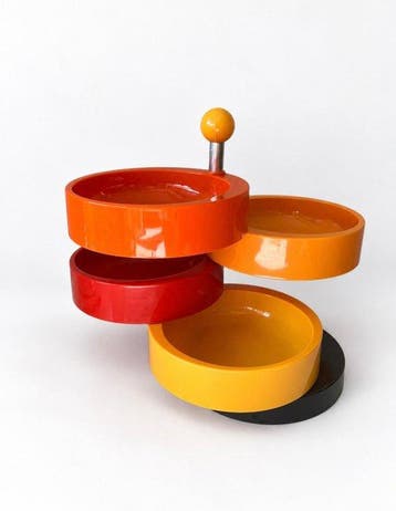 Schaal - Plastic - Set van tweevintage Emsa etagères /